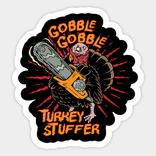 Thanksgiving Gobble Gobble Turkey Stuffer Sticker